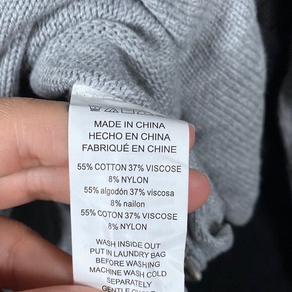 Michael Kors Womens Sweater Gray Long Sleeve High Low Nylon Blend XL - Picture 5 of 11